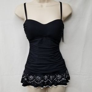 Profile by Gottex Laser Cut Bandeau Swimdress 8